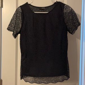 Women’s,The Limited, navy lace blouse. Size x-sml.
